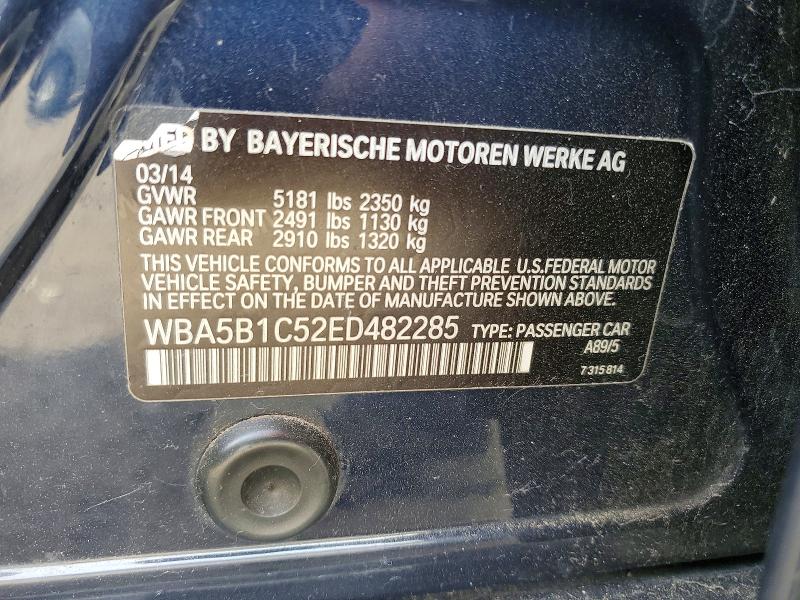 Aukcja sprzedaży 2014 Bmw 535, vin: WBA5B1C52ED482285, numer aukcji: 47792066