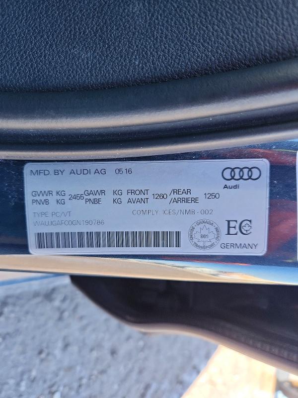 47366016 :رقم المزاد ، WAUJGAFC0GN190786 vin ، 2016 Audi A6 مزاد بيع