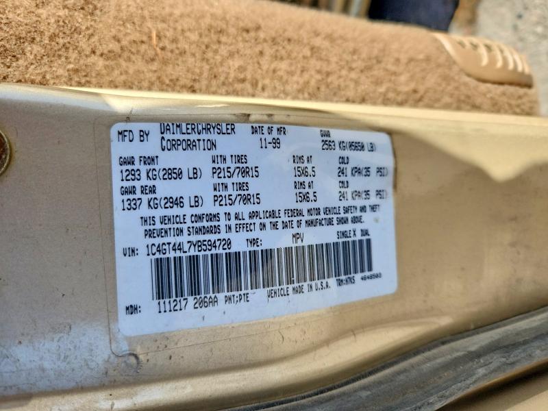 Продажа на аукционе авто 2000 Chrysler Town & Country, vin: 1C4GT44L7YB594720, номер лота: 46216836