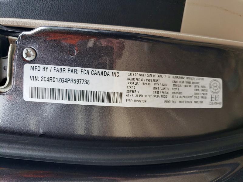 2023 Chrysler Grand Caravan მანქანა იყიდება აუქციონზე, vin: 2C4RC1ZG4PR597738, აუქციონის ნომერი: 77371085