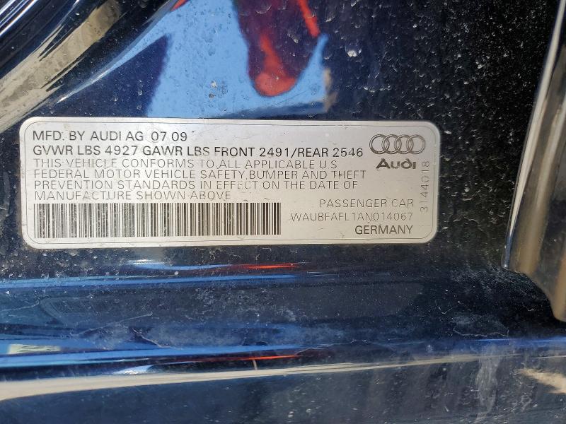Aukcja sprzedaży 2010 Audi A4, vin: WAUBFAFL1AN014067, numer aukcji: 46176636