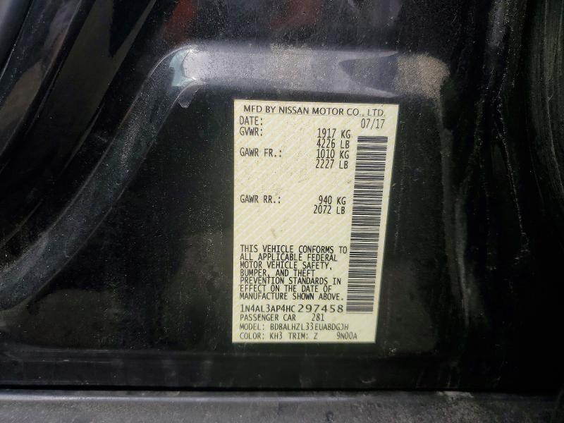 79957475 :رقم المزاد ، 1N4AL3AP4HC297458 vin ، 2017 Nissan Altima مزاد بيع