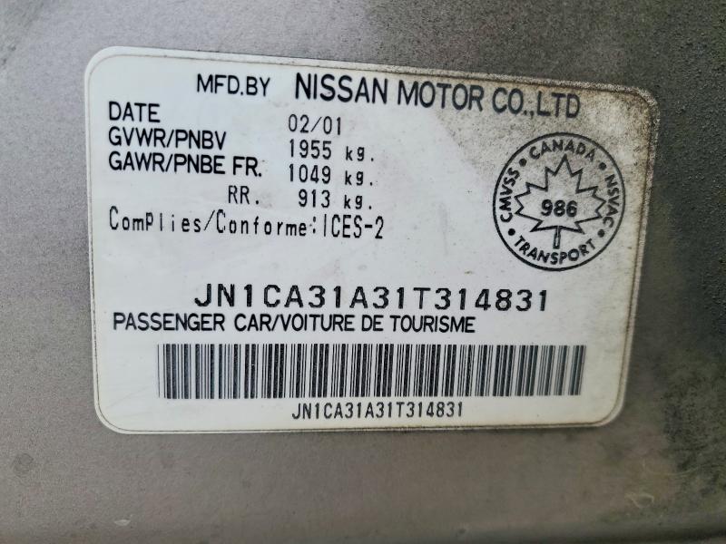 46562326 :رقم المزاد ، JN1CA31A31T314831 vin ، 2001 Nissan Maxima مزاد بيع