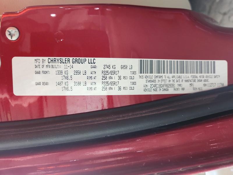 Продаж на аукціоні авто 2015 Chrysler Town & Country, vin: 2C4RC1BGXFR629391, номер лоту: 45692176