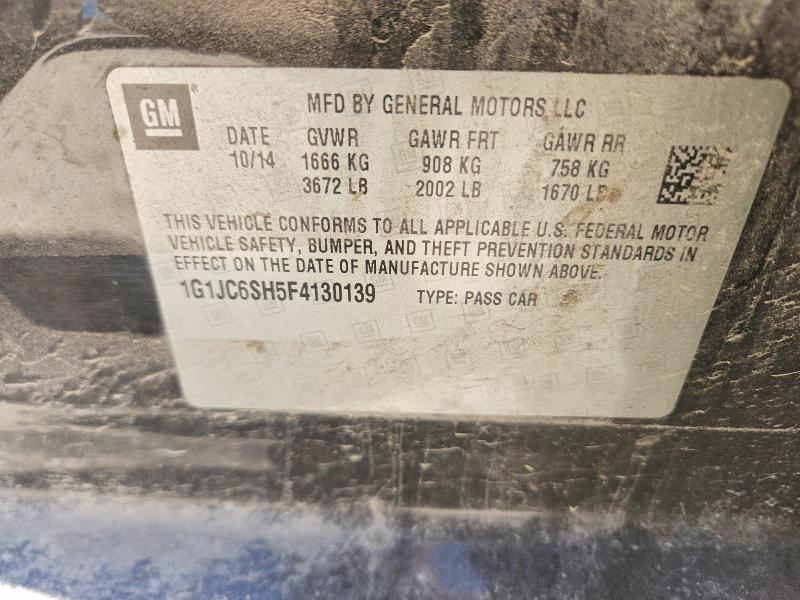 46497936 :رقم المزاد ، 1G1JC6SH5F4130139 vin ، 2015 Chevrolet Sonic مزاد بيع