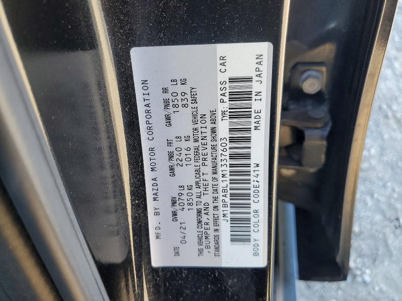 Продажа на аукционе авто 2021 Mazda 3, vin: JM1BPABL1M1337603, номер лота: 46722436