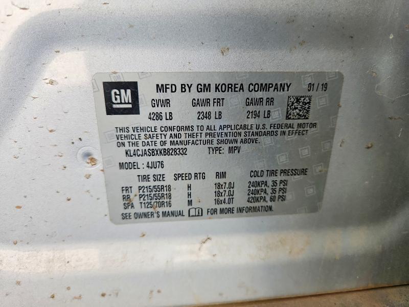 Продажа на аукционе авто 2019 Buick Encore, vin: KL4CJASBXKB828332, номер лота: 41708666