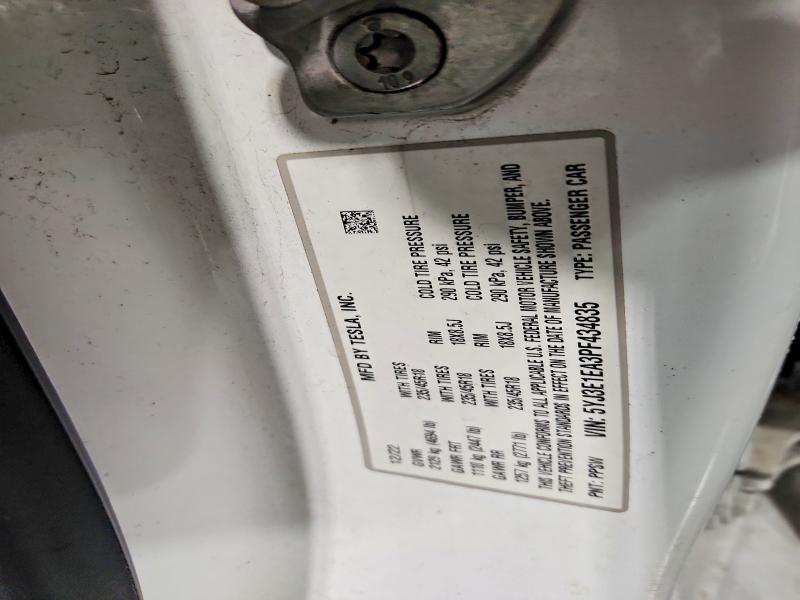 Продажа на аукционе авто 2023 Tesla Model 3, vin: 5YJ3E1EA3PF434835, номер лота: 47057356