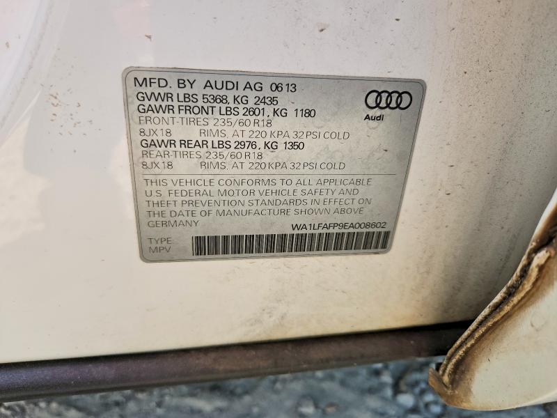 2014 Audi Q5 მანქანა იყიდება აუქციონზე, vin: WA1LFAFP9EA008602, აუქციონის ნომერი: 47542166