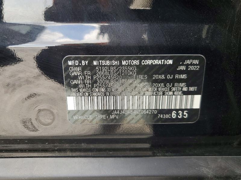 Aukcja sprzedaży 2022 Mitsubishi Outlander, vin: JA4J4UA84NZ064270, numer aukcji: 79967565