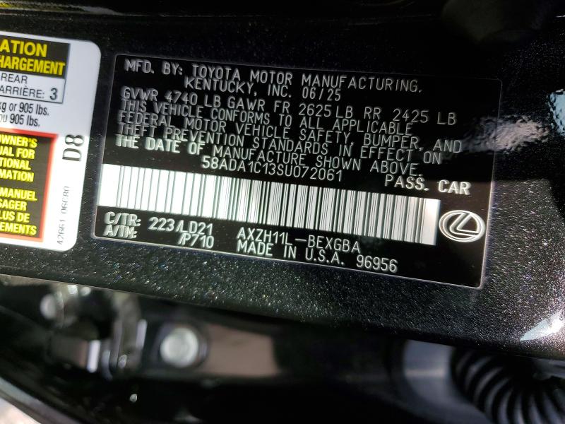 Продажа на аукционе авто 2025 Lexus Es 300h, vin: 58ADA1C13SU072061, номер лота: 79397855