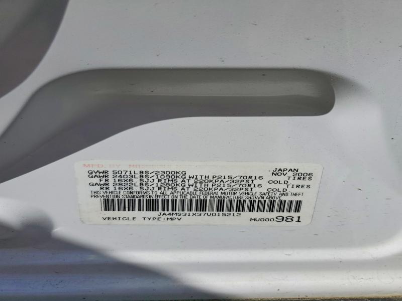 Продаж на аукціоні авто 2007 Mitsubishi Outlander, vin: JA4MS31X37U015212, номер лоту: 46059116