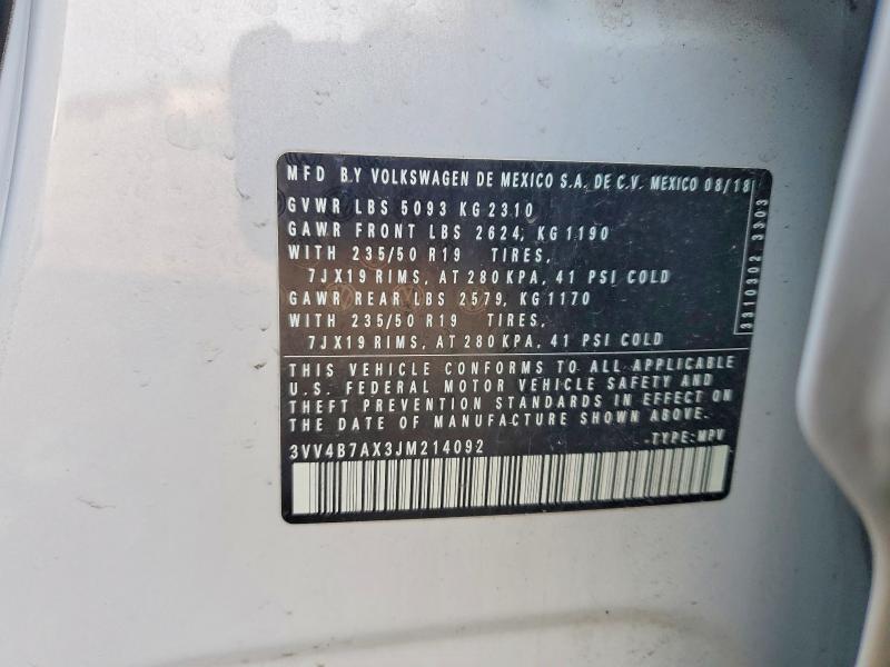 Продаж на аукціоні авто 2018 Volkswagen Tiguan, vin: 3VV4B7AX3JM214092, номер лоту: 48242186