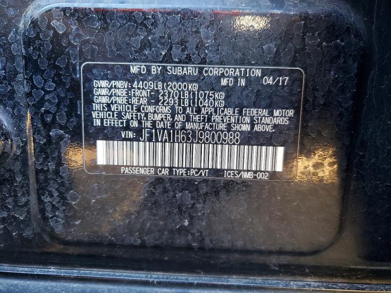 2018 Subaru Wrx მანქანა იყიდება აუქციონზე, vin: JF1VA1H63J9800988, აუქციონის ნომერი: 46419086