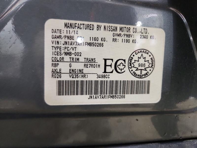 Продаж на аукціоні авто 2015 Infiniti Q50 Hybrid, vin: JN1AV7AR1FM850266, номер лоту: 48098376