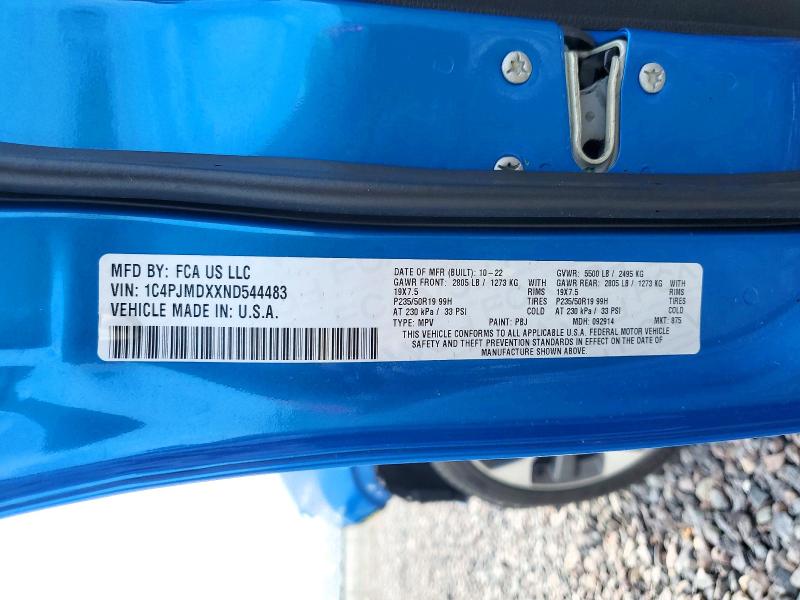 Продажа на аукционе авто 2022 Jeep Cherokee, vin: 1C4PJMDXXND544483, номер лота: 48097356
