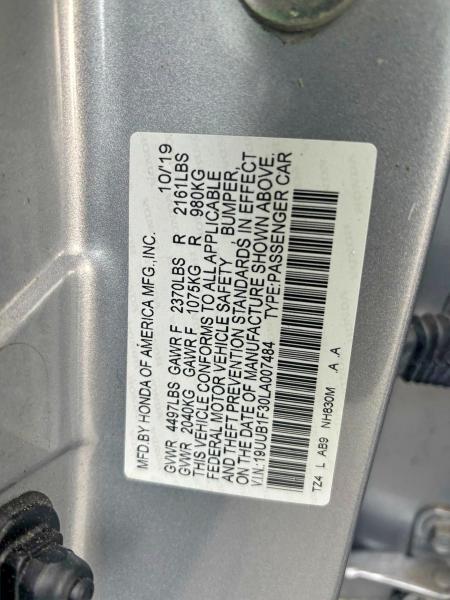 2020 Acura Tlx მანქანა იყიდება აუქციონზე, vin: 19UUB1F30LA007484, აუქციონის ნომერი: 46671816