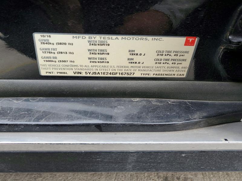 Продаж на аукціоні авто 2016 Tesla Model S, vin: 5YJSA1E24GF167527, номер лоту: 47515706