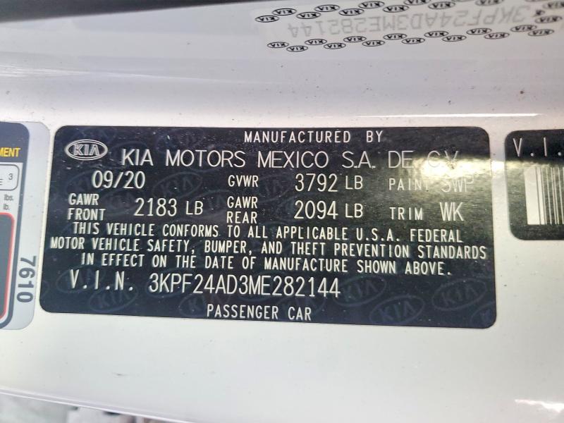 Продажа на аукционе авто 2021 Kia Forte, vin: 3KPF24AD3ME282144, номер лота: 42006476