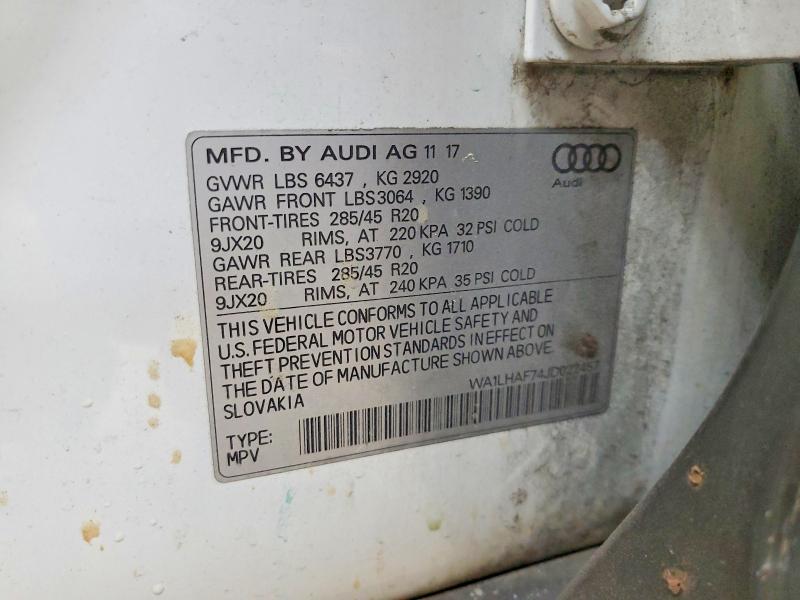 Aukcja sprzedaży 2018 Audi Q7, vin: WA1LHAF74JD022457, numer aukcji: 47298596