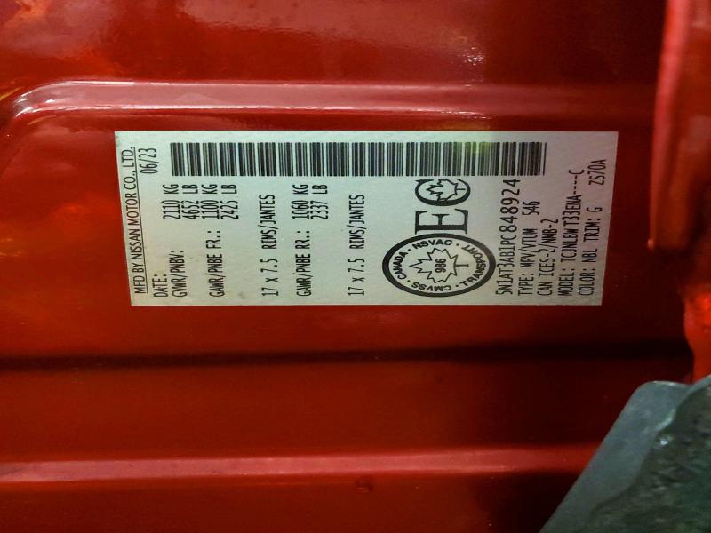 41863756 :رقم المزاد ، 5N1AT3AB1PC848924 vin ، 2023 Nissan Rogue مزاد بيع