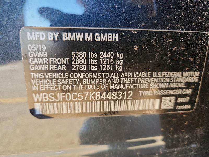 Продажа на аукционе авто 2019 Bmw M5, vin: WBSJF0C57KB448312, номер лота: 41989966