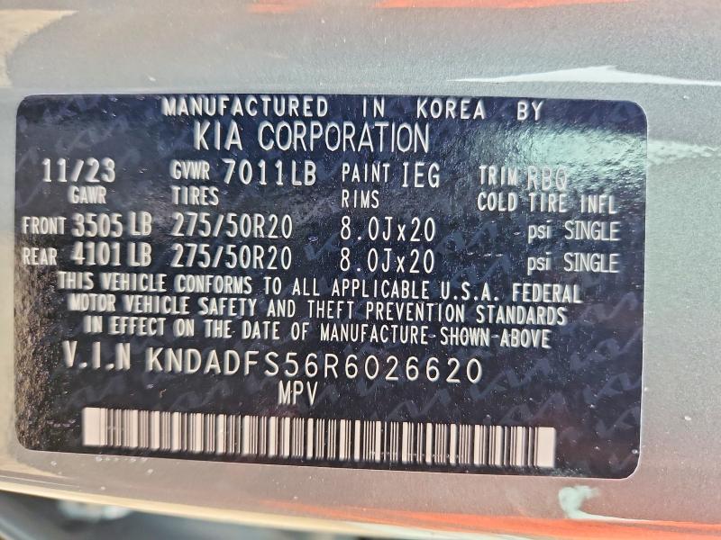 Продаж на аукціоні авто 2024 Kia Ev9, vin: KNDADFS56R6026620, номер лоту: 47465176