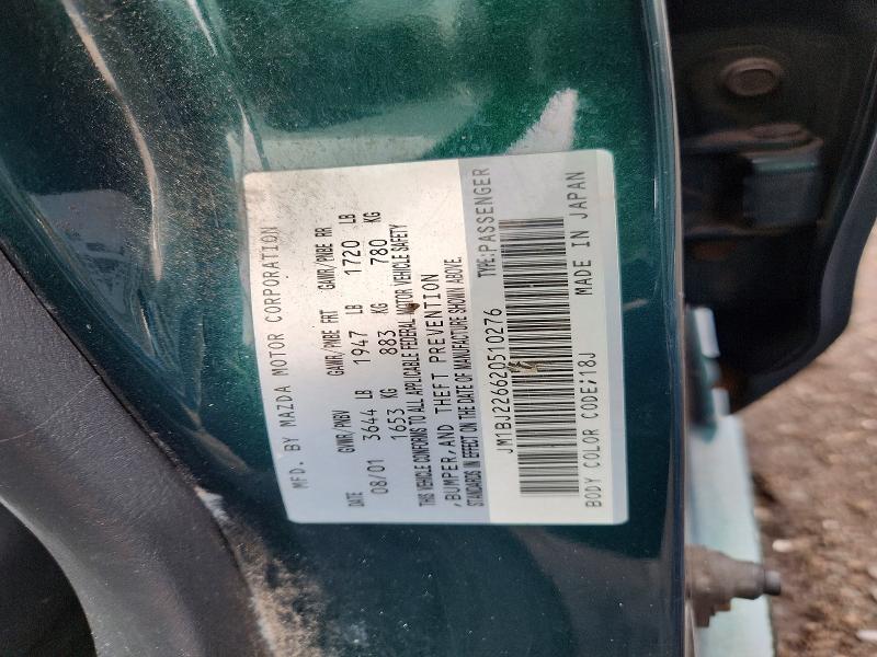 79356855 :رقم المزاد ، JM1BJ226620510276 vin ، 2002 Mazda Protege مزاد بيع