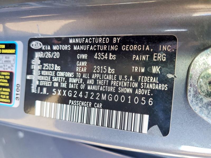 45518176 :رقم المزاد ، 5XXG24J22MG001056 vin ، 2021 Kia K5 مزاد بيع