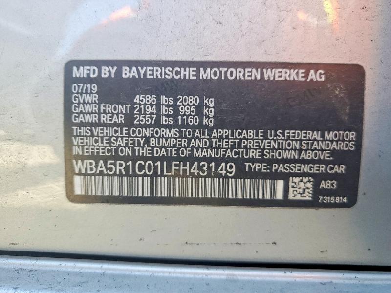 Aukcja sprzedaży 2020 Bmw 330i, vin: WBA5R1C01LFH43149, numer aukcji: 47416986