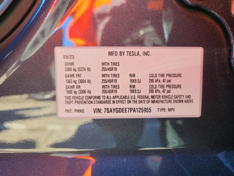 Продаж на аукціоні авто 2023 Tesla Model Y, vin: 7SAYGDEE7PA125955, номер лоту: 46769846