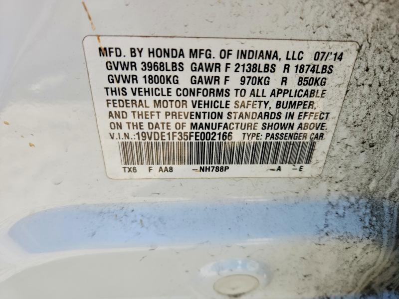 54463206 :رقم المزاد ، 19VDE1F35FE002166 vin ، 2015 Acura Ilx مزاد بيع