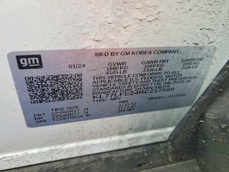 Aukcja sprzedaży 2024 Chevrolet Trax, vin: KL77LFE24RC217580, numer aukcji: 79959475