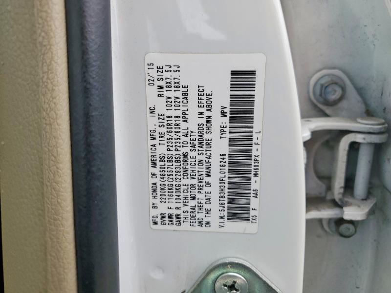 48100896 :رقم المزاد ، 5J8TB3H30FL016246 vin ، 2015 Acura Rdx مزاد بيع