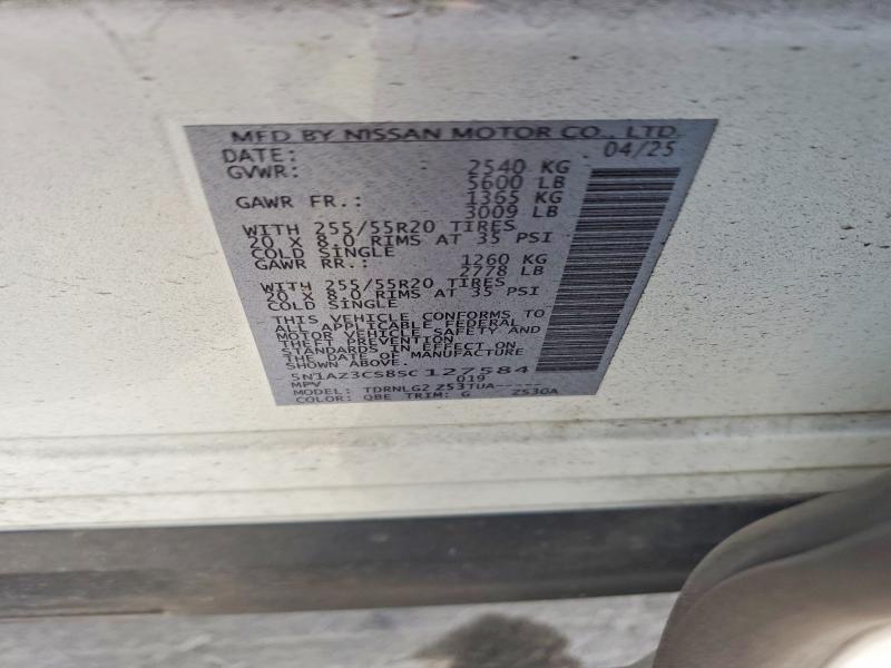 Aukcja sprzedaży 2025 Nissan Murano, vin: 5N1AZ3CS8SC127584, numer aukcji: 46923376