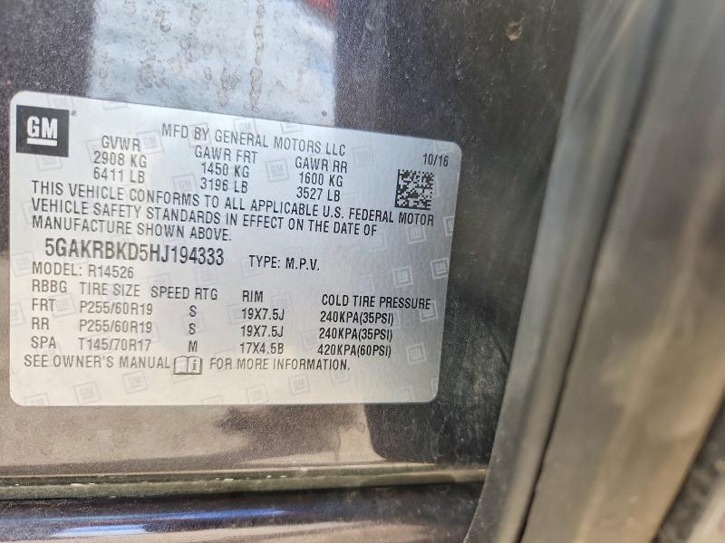Продаж на аукціоні авто 2017 Buick Enclave, vin: 5GAKRBKD5HJ194333, номер лоту: 45833946