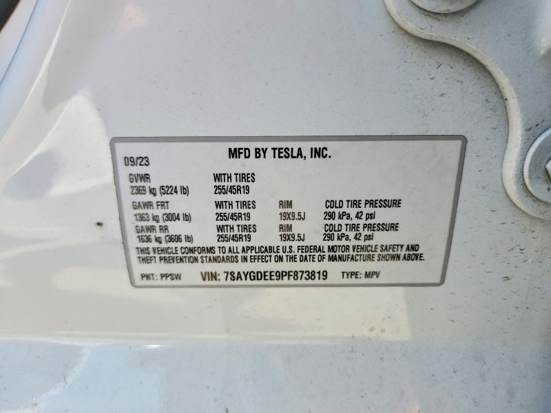 2023 Tesla Model Y მანქანა იყიდება აუქციონზე, vin: 7SAYGDEE9PF873819, აუქციონის ნომერი: 77632855