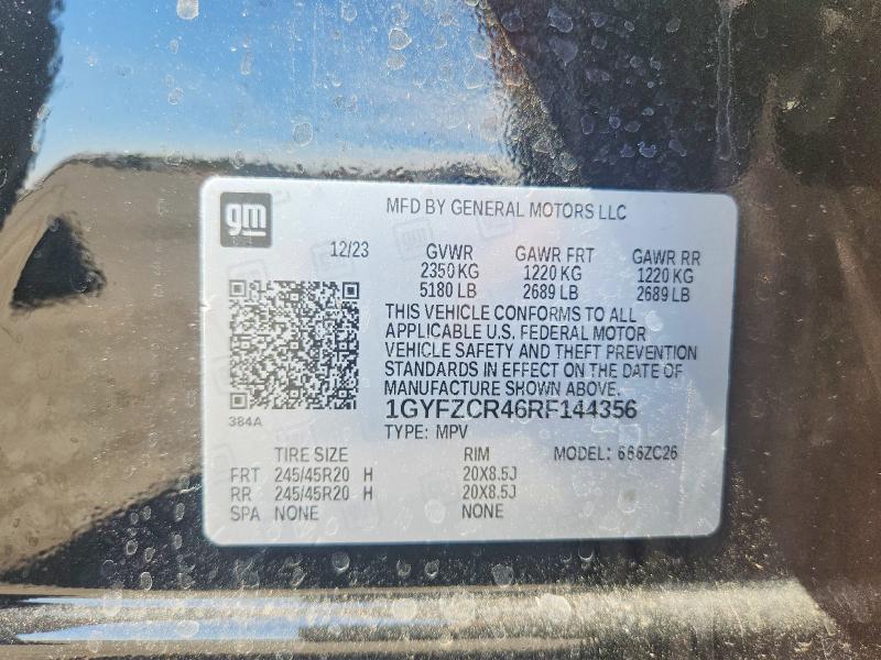 47366616 :رقم المزاد ، 1GYFZCR46RF144356 vin ، 2024 Cadillac Xt4 مزاد بيع