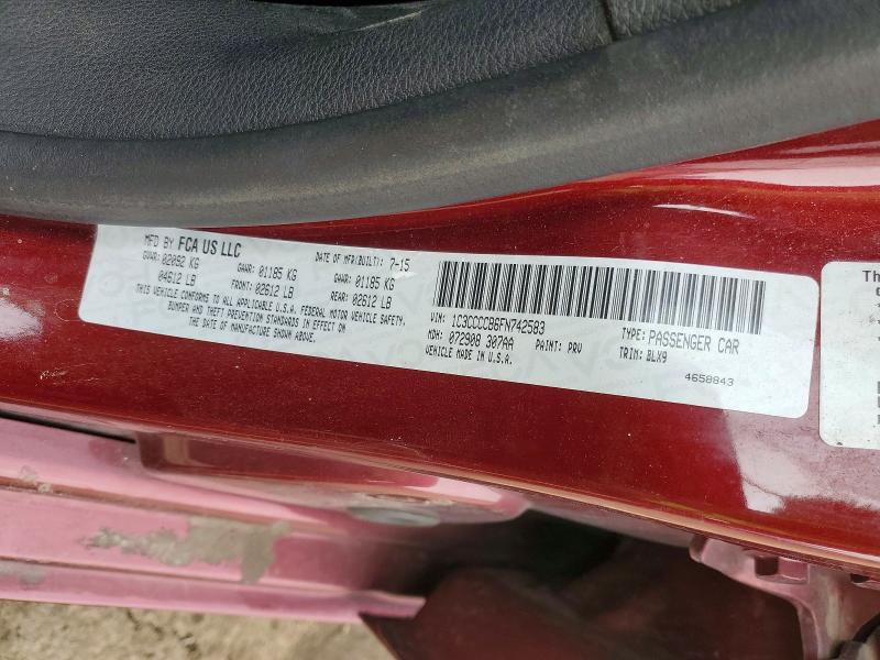 2015 Chrysler 200 მანქანა იყიდება აუქციონზე, vin: 1C3CCCCB6FN742583, აუქციონის ნომერი: 46945466