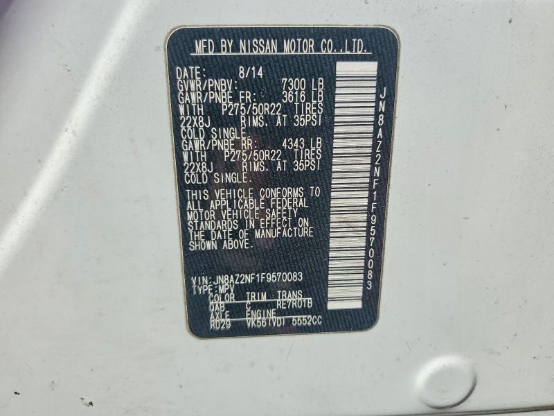 Aukcja sprzedaży 2015 Infiniti Qx80, vin: JN8AZ2NF1F9570083, numer aukcji: 46323846