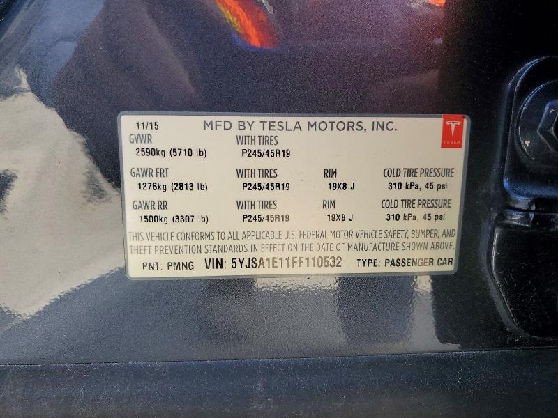 Aukcja sprzedaży 2015 Tesla Model S, vin: 5YJSA1E11FF110532, numer aukcji: 46214386