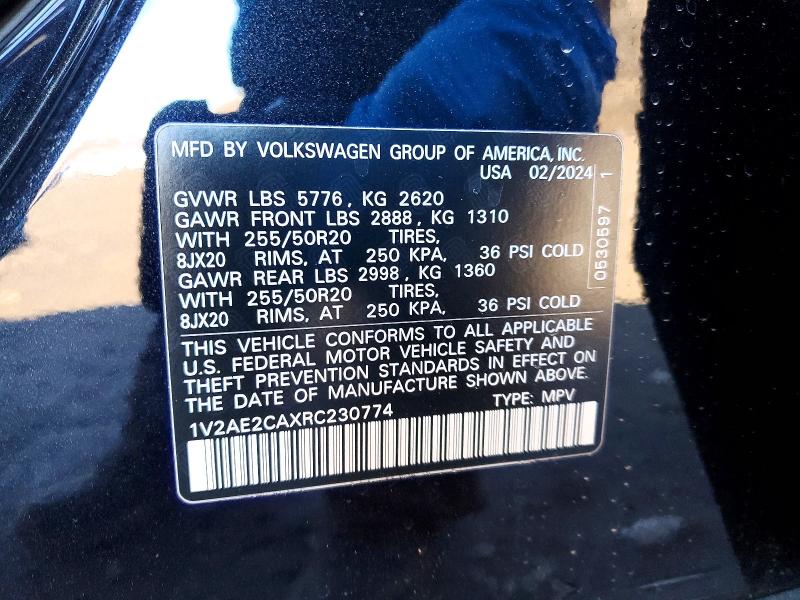 Aukcja sprzedaży 2024 Volkswagen Atlas Cross Sport, vin: 1V2AE2CAXRC230774, numer aukcji: 47372136