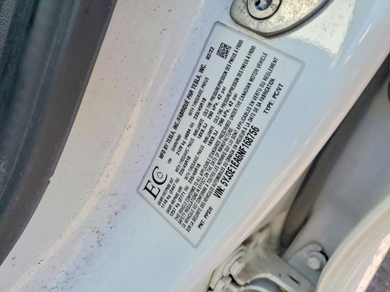Aukcja sprzedaży 2022 Tesla Model 3 Standard Ran, vin: 5YJ3E1EA6NF168756, numer aukcji: 47546946