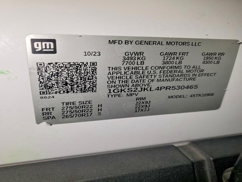 45854046 :رقم المزاد ، 1GKS2JKL4PR530465 vin ، 2023 Gmc Yukon Xl مزاد بيع