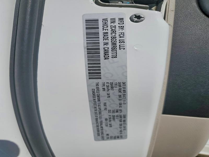 79486825 :رقم المزاد ، 2C4RC1BG5MR607778 vin ، 2021 Chrysler Pacifica مزاد بيع