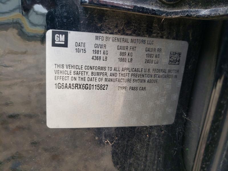 47892926 :رقم المزاد ، 1G6AA5RX6G0115827 vin ، 2016 Cadillac Ats مزاد بيع