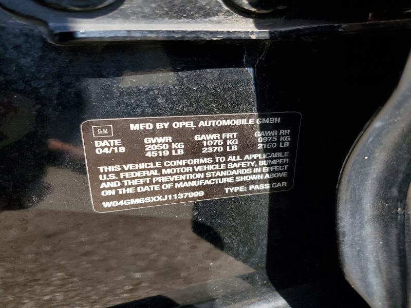 41984956 :رقم المزاد ، W04GM6SXXJ1137999 vin ، 2018 Buick Regal مزاد بيع