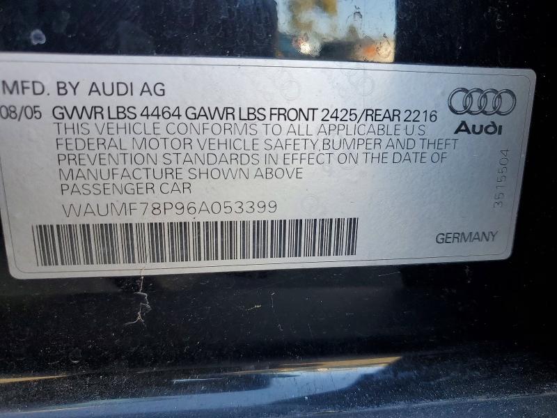 Aukcja sprzedaży 2006 Audi A3, vin: WAUMF78P96A053399, numer aukcji: 41811946