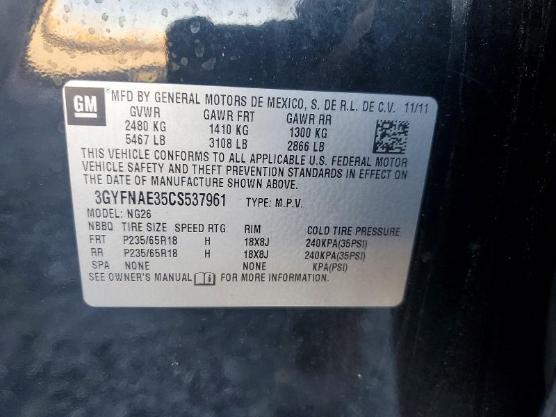 Продаж на аукціоні авто 2012 Cadillac Srx, vin: 3GYFNAE35CS537961, номер лоту: 46002956