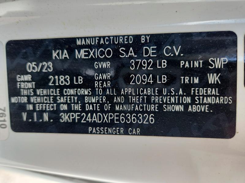 47594696 :رقم المزاد ، 3KPF24ADXPE636326 vin ، 2023 Kia Forte مزاد بيع